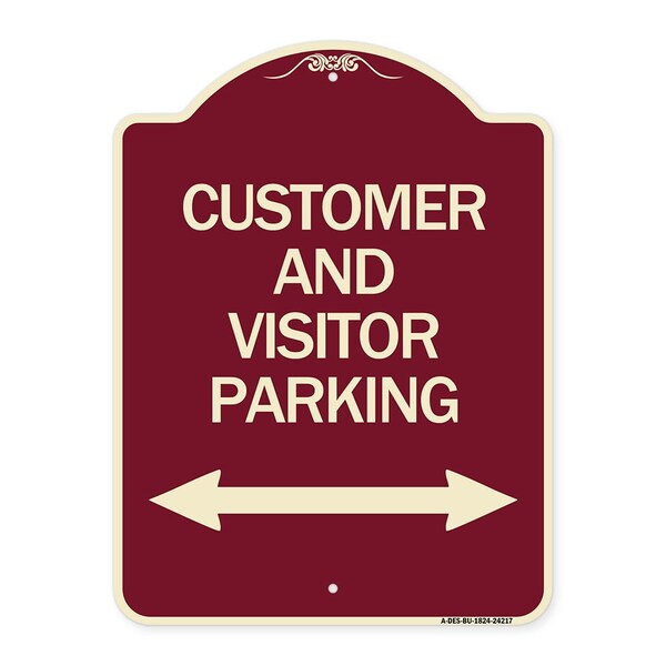 Signmission Customer and Visitor Parking Bidirectional Arrow Heavy-Gauge Aluminum Sign, 24" x 18", BU-1824-24217 A-DES-BU-1824-24217 - main